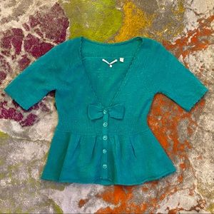 Delicate Bright Green Mohair Blend Sweater, S